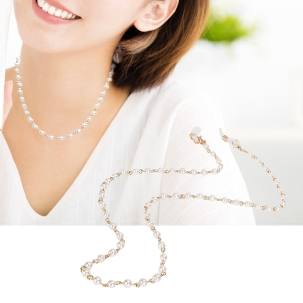 Cadena De Gafas Con Cuentas De Perlas De Imitación De Moda, Cadena De Gafas De Sol, Usable Para Amigas, Novias Y Mujeres