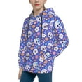 thumbnail image 2 of Uemuo flower Skull cartoon Pattern Hooded Sweatshirt for Youth Pullover with Kangaroo Pocket Trendy youth sweatshirt Casual Hoodie for Boys and Girls-X-Large, 2 of 6