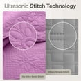 thumbnail image 6 of IR Imperial Rooms 3Pc-Quilt Set Embossed Bedspread Soft Microfiber Floral Pattern Lightweight for Adult Purple, 6 of 9