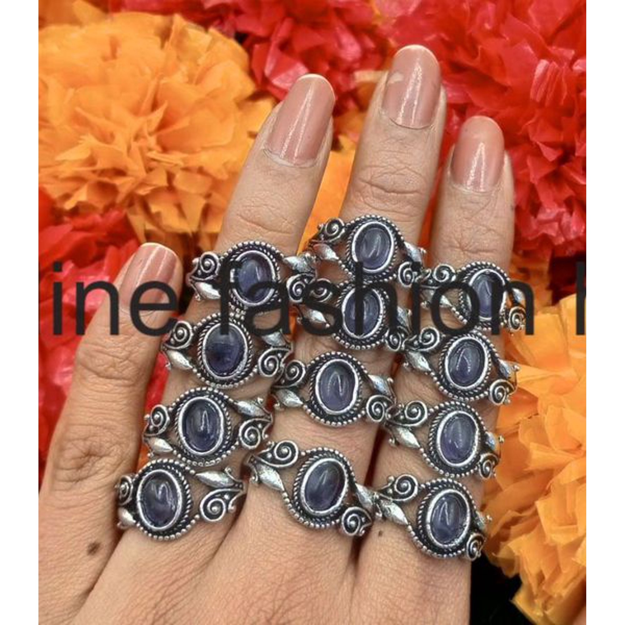 Amethyst Gemstone 925 Sterling Silver Plated Handmade 25pcs Ring