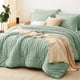 thumbnail image 1 of Juego de ropa de cama CozyLux Queen Seersucker, edredón, color verde salvia, 1 of 9