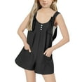 thumbnail image 5 of Summer Savings Clearance 2025! THDHVS Girls Romper,Rompers for Girls,Kids Summer Strap Short Adjustable Shoulder Strap Jumpsuit Sleeveless Loose Overalls Cute Rompers Black 9-10 Years, 5 of 6