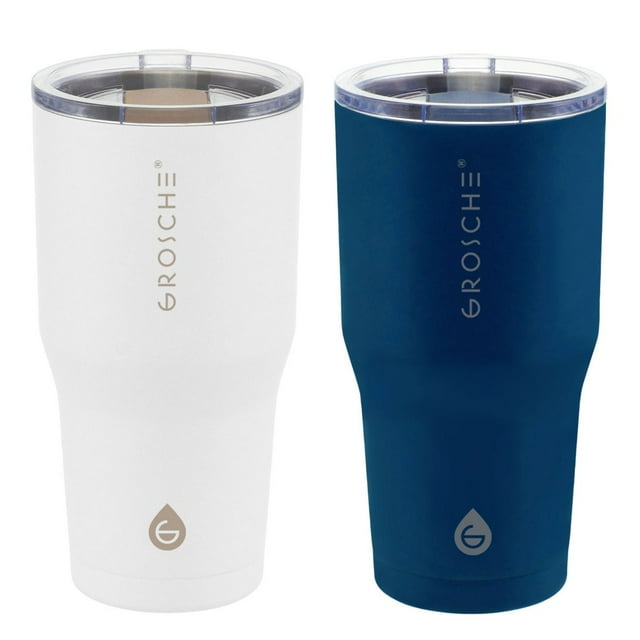 Grosche Yukon 887 ml (30 oz) Travel Mugs, 2-pack blue