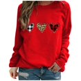 thumbnail image 2 of BLTIBY Valentine's Day Sweatshirts for Women Autumn Long Sleeve Round Neck Printed Pullover Shirts Fashion Casual Loose Top Red 3XL, 2 of 3