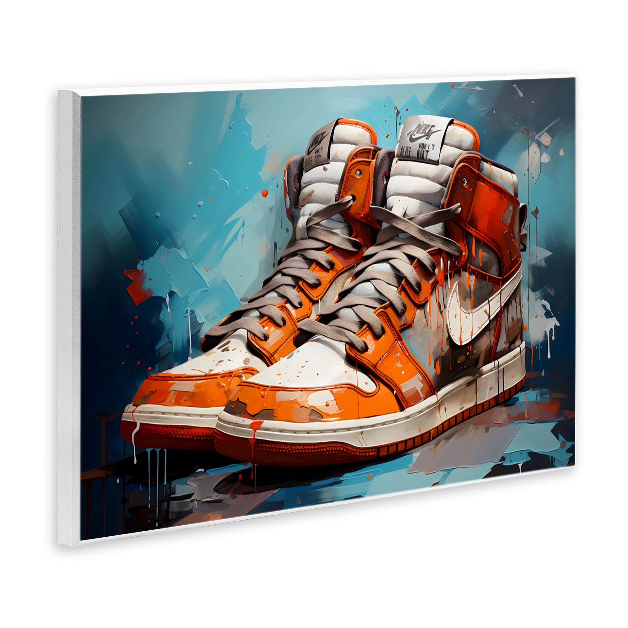 Stupell Industries Red & White Sneakers Splash Wall Plaque Art, design by Creative Studio