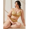 thumbnail image 6 of Wingslove Women's Full Coverage Plus Size Bra Non Padded Wireless Minimizer Bra,Gold 48DD, 6 of 6