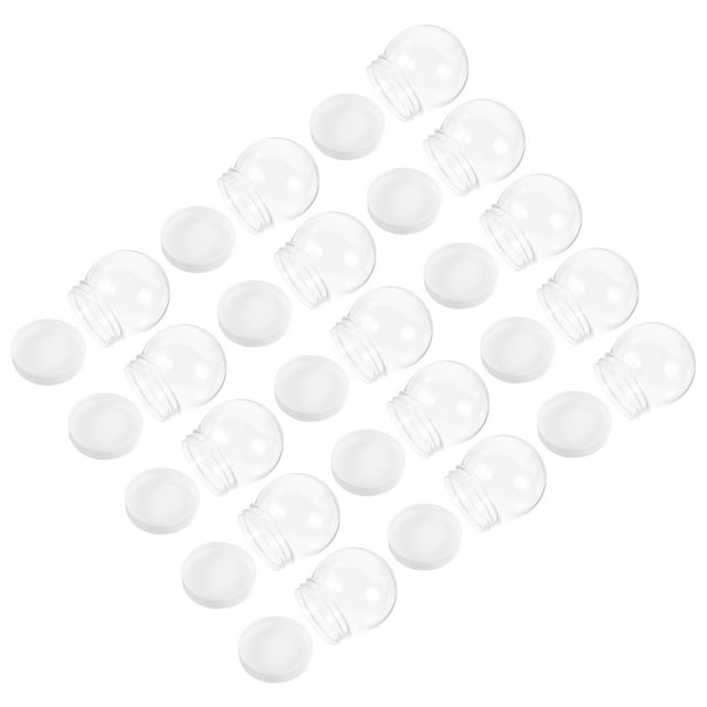 unbranded 20 Pcs Pot à Biscuits Transparent avec Couvercle Forme Boule Ronde Plastique Scellé Rangement pour Usage Domestique