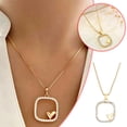 thumbnail image 2 of LILELIS Collier Carré pour Femmes Style Design Chaîne de Clavicule Géométrique en Forme de Cœur Ras-du-Cou avec Cœur Petit Collier Pendentif Médaillon Transparent Collier en Acier Inoxydable Collier Volé Bijoux pour Dames Colliers Médaillon, 2 of 7