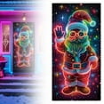 thumbnail image 6 of HomelyJoy Glow in Dark UV Activated Christmas Garage Door Cover 2D Flat Banner with Santa Elf Design for Outdoor Indoor Xmas Holiday Decoration, 6 of 9
