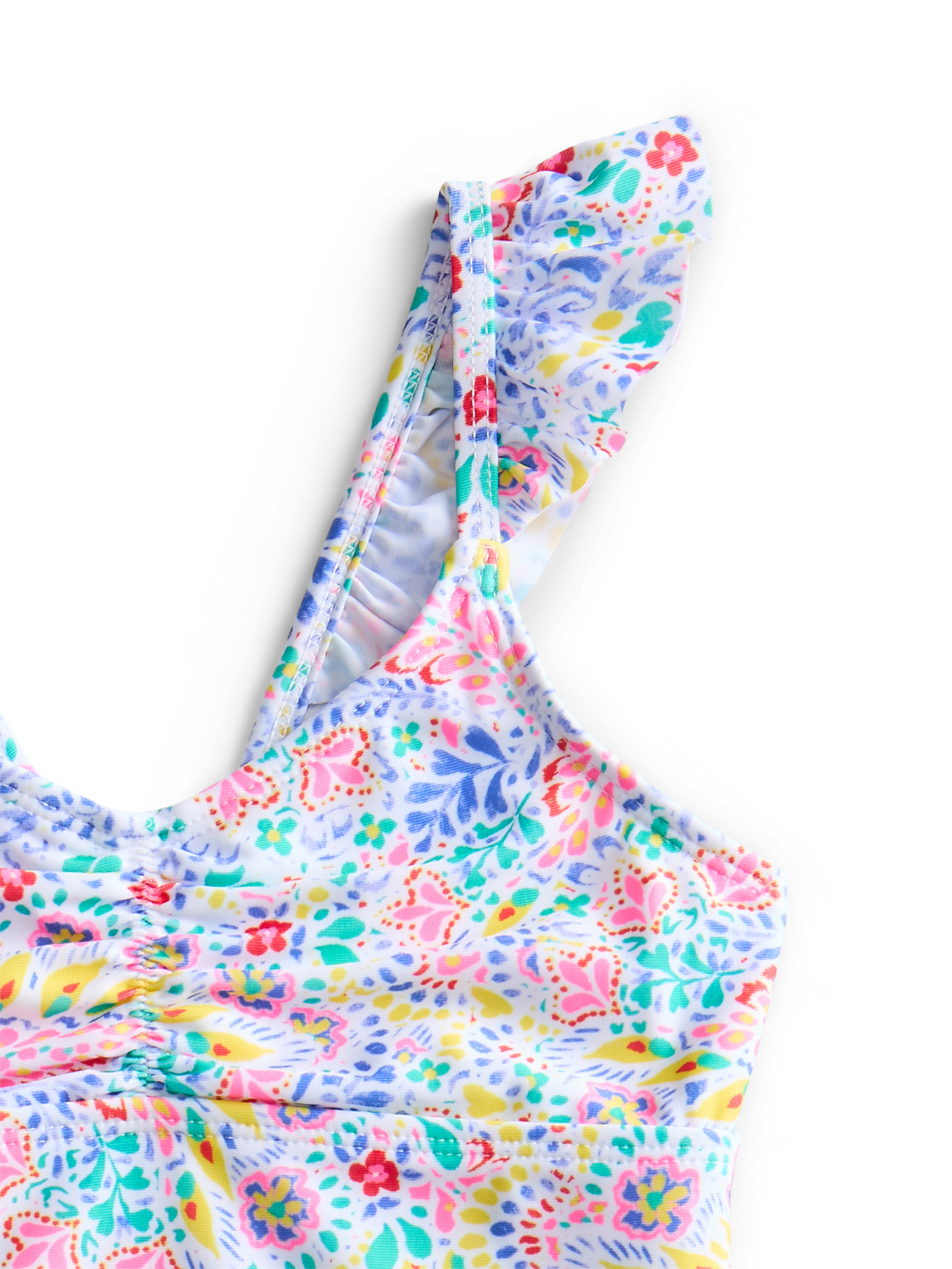 Wonder Nation Girls Ruffle One-Piece Swimsuit, Sizes 4-18