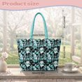 thumbnail image 7 of Jeiento Teal Snowman Print Quilted Tote Bag for Women Large Capacity Winter Shoulder Purse with Zipper Closure for Christmas Shopping Work Travel Holiday Gifts, 7 of 7