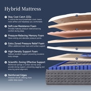 COMFBOX 12-inch King Hybrid Mattress - Medium Feel - Cooling Foam & Pressure Relief