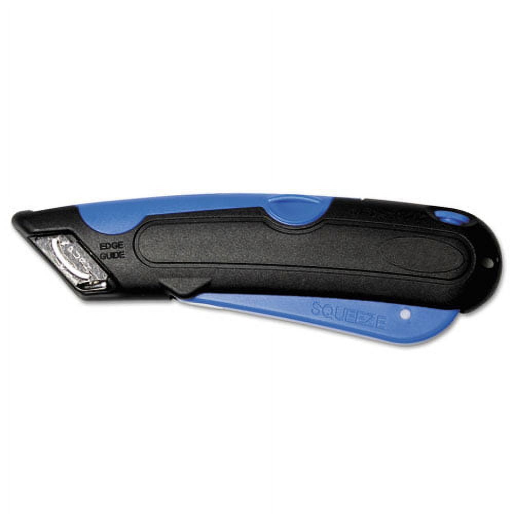 Easycut Cutter Knife W/self-Retracting Safety-Tipped Blade, Black/blue | Bundle of 5 Each