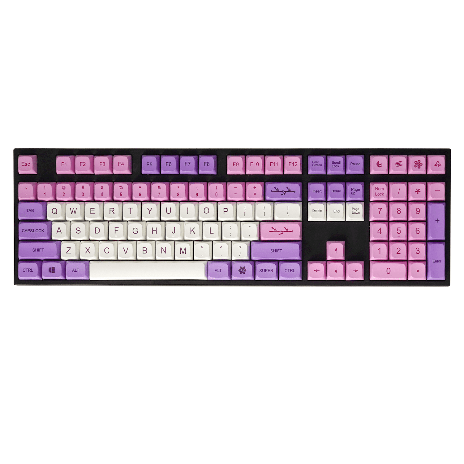 Buy ZDA high dye sublimation pbt keycap cherry blossom theme keyboard ...