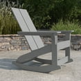 thumbnail image 3 of Merrick Lane UV Treated All-Weather Polyresin Adirondack Rocking Chair in Gray for Patio, Sunroom, Deck and More, 3 of 11