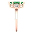 thumbnail image 3 of 2 ct Marquise Cut Simulated Emerald Three-Stone Engagement Ring for Women in 18K Rose Gold, 3 of 5