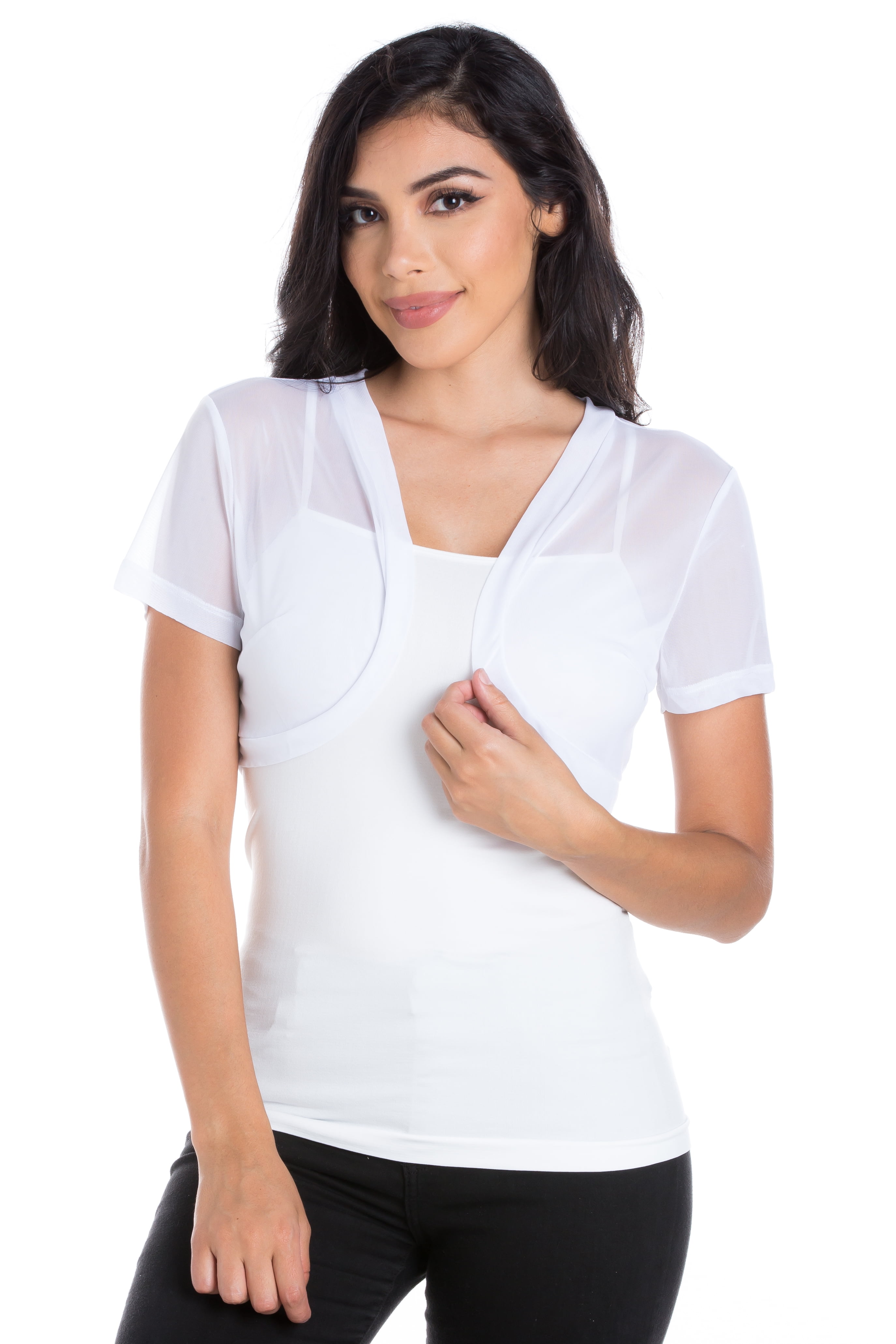 Fashion Secrets Fashion Secrets Women Short Sleeves Sheer Chiffon