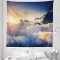 thumbnail image 1 of Mountain Tapestry, Mountain View Climbing Above the Clouds Hobby Scenic Outdoors Twilight Hiking, Fabric Wall Hanging Decor for Bedroom Living Room Dorm, 5 Sizes, Beige Navy, by Ambesonne, 1 of 1