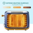 thumbnail image 4 of Toytexx 2-Slice Wide Slot Toaster, Stainless Steel, 6 Settings, Blue, 4 of 6