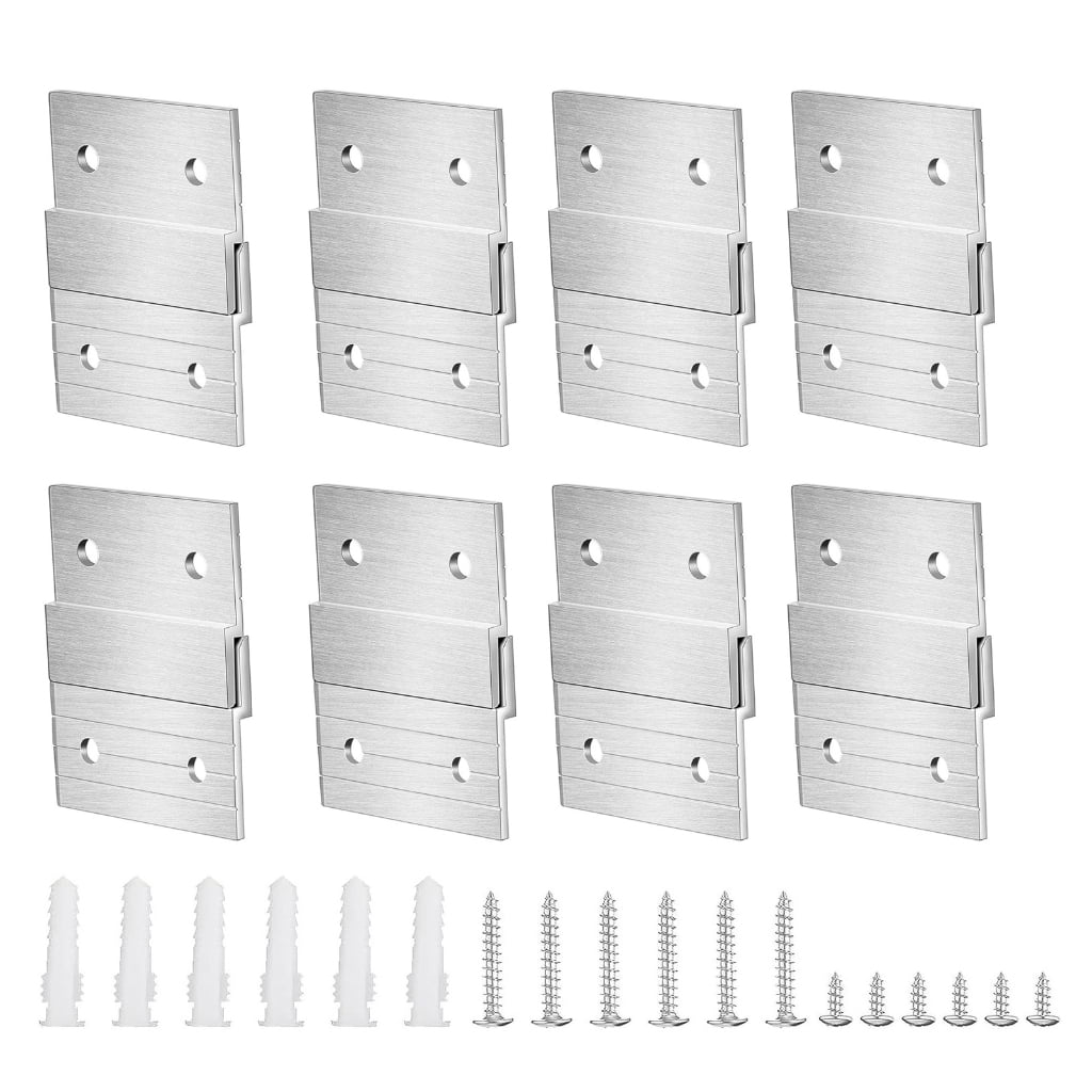 Interconnected French Cleat Z Hanger Aluminum Brackets Home Organization Tool 8 Pair for secure Mounting Art & Mirrors