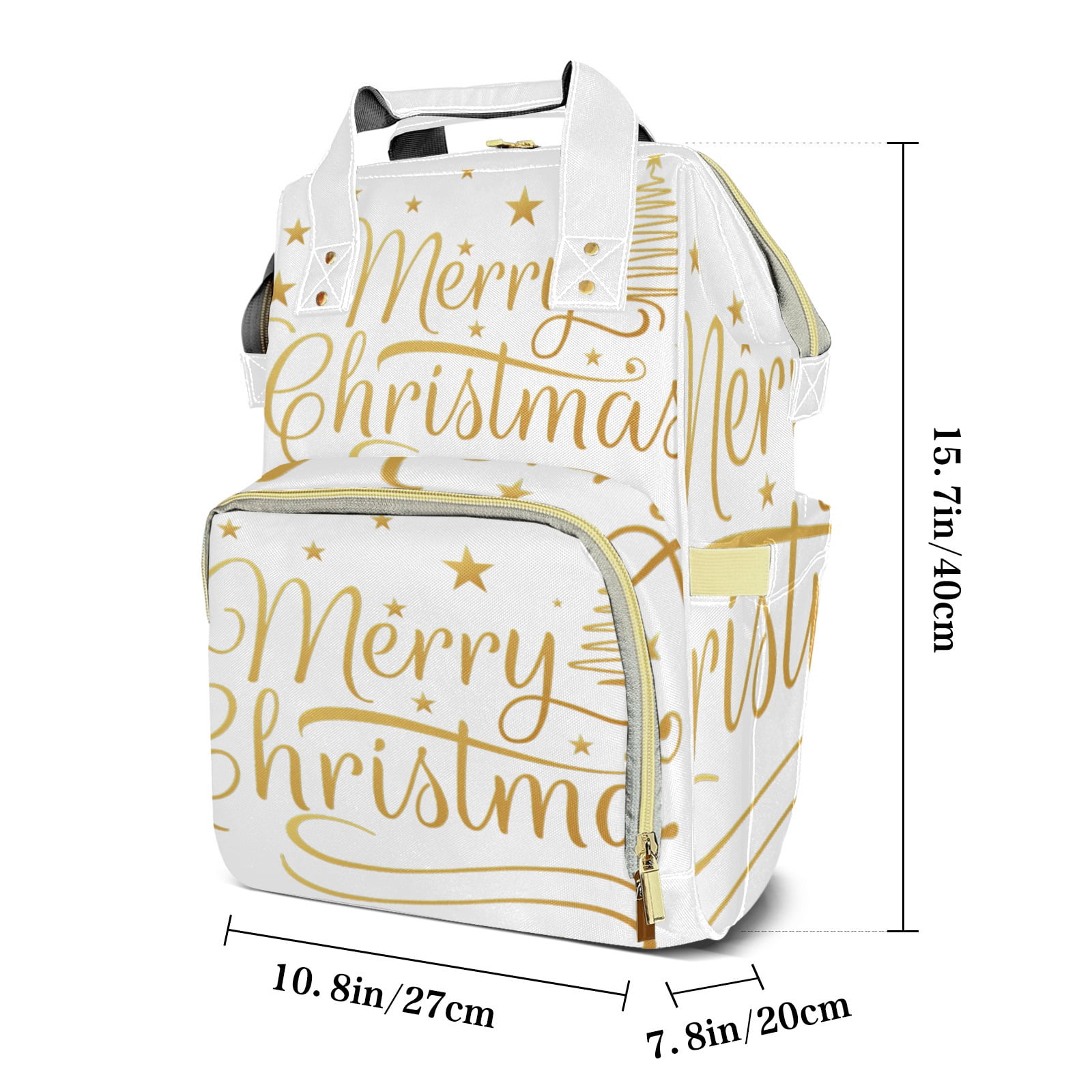 Merry Christmas Diaper Backpack – Large Capacity, Insulated Baby Bottle Pocket, Multifunctional Mommy Bag for Boys & Girls