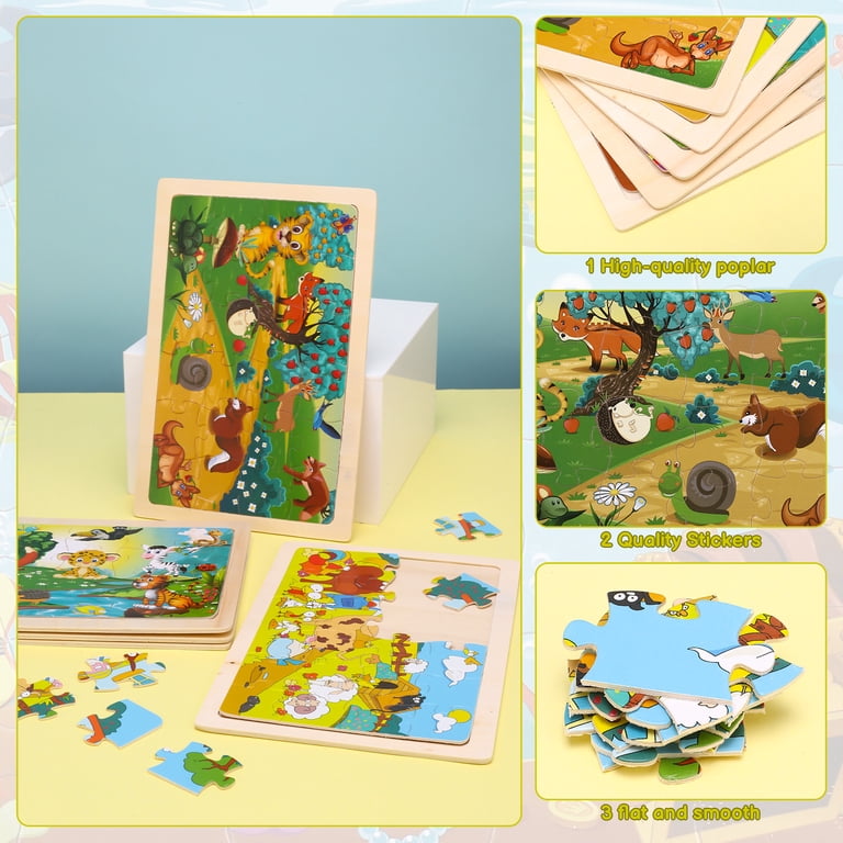 Sixwipe Wooden Puzzles Set, 5 Pack Educational Toy photo 3