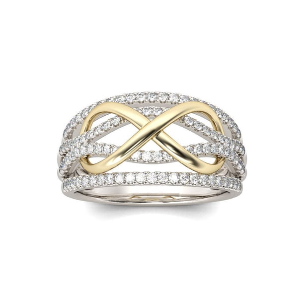Anillo de mujer Sonducket elegante cristal cruzado decorativo talla 7