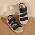 thumbnail image 6 of Sandals for Women Casual Summer Oofos Sandals for Men Womens Dressy Sandals Women's Fashion Casual Versatile Solid Color Comfortable Vacation Summer Style Fashion Trend Wrap-Around Flat Sandals Blue, 6 of 6