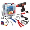 Durable Kids Tool Set, with Electronic Cordless Drill & 20 Pretend Play Construction Accessories, with a Sturdy Case