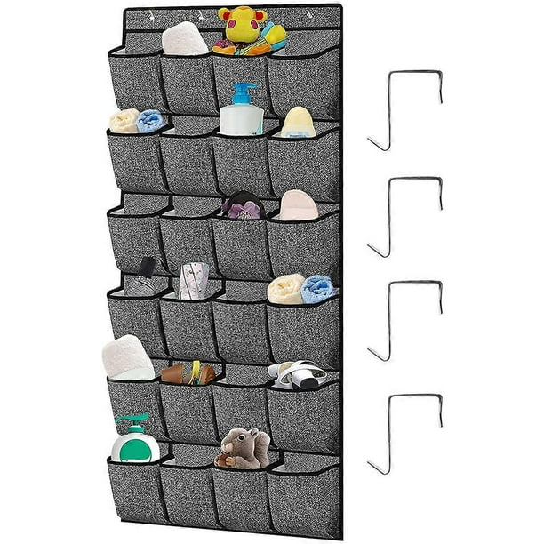 24 Pockets Shoes Organizer Rack Hanging Bags Wall Mounted Shoe Holder Hanging Over the Door Behind Closet Organizer Storage Bag