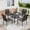 Walnut-Curved Armrest, variant on DIFY 7PCS Outdoor Dining Set, 59.2" Rectangular Dining Table and 6 Rattan Wicker Chairs, Black/Walnut