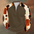 thumbnail image 1 of Blusas y camisas de manga larga con cuello redondo para hombre Sudadera con puños en los hombros estampada para hombre Blusa de poliéster de manga larga con cuello redondo para hombre, 1 of 3