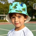 thumbnail image 2 of Krdevn Cartoon Excavator Print Reversible Kids Wide Brim Sun Hat Lightweight Breathable Beach Cap for Boys Girls, 2 of 4