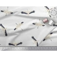thumbnail image 1 of Soimoi White Moss Georgette Fabric Flying Stork Bird Fabric Prints By Yard 42 Inch Wide, 1 of 3
