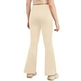 thumbnail image 4 of iiniim Kids Girl's Bootcut Leggings High Waist Soft Stretch Yoga Pants Wide Leg Flare Pants Bell Bottoms Size 5-14 Beige 5-6, 4 of 5