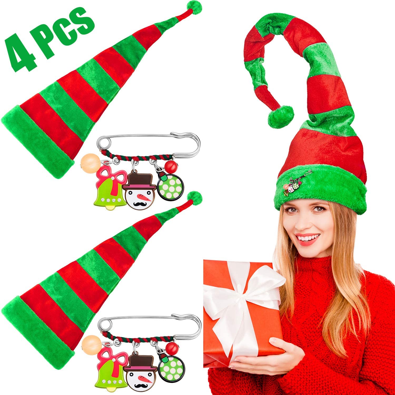 Brooch Pin Novelty Funny Christmas Hat 