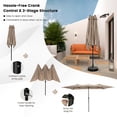 thumbnail image 7 of Topcobe 15 Feet Double-Sized Patio Umbrella with Crank Handle and Vented Tops, Sunbrella Patio Umbrellas, Brown, 7 of 7