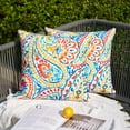 thumbnail image 5 of Outdoor Pillow Covers 18x18 Inch Set of 2 Colorful Paisley Decor Waterproof Throw Pillow Covers Farmhouse Outdoor Waterproof Pillow Covers Decor for Patio Funiture Garden Sofa Couch 7A, 5 of 6