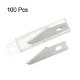 thumbnail image 3 of Uxcell Manganese Steel Exacto Knife Blades Silver Hobby Knife Replacement Blades Refills 1.63 inch 100 Pcs, 3 of 7