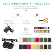 Best Choice Products 6V Portable Sewing Machine, 42-Piece Beginners Kit w/ 12 Stitch Patterns - Gray/White