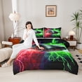 thumbnail image 4 of Castle Fairy Racing Car Queen Comforter Set,Red Green Lightning Bedding Comforter Set, 4 of 8