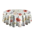 thumbnail image 5 of Pioneer Flower Floral Print Pattern Round Tablecloth 60"x60",Wrinkle Wipeable Table Cloth for Kitchen Dining Room Picnic Patio Party, 5 of 6
