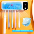 thumbnail image 5 of Sanitizeri Toothbrush Cleaner with 5 Slots, Rechargeable Wall Mounted Toothbrush Holders for Bathroom Family, No Drilling Smart Timer Function Auto Cleaning, Birthday Gift Pick, 5 of 7