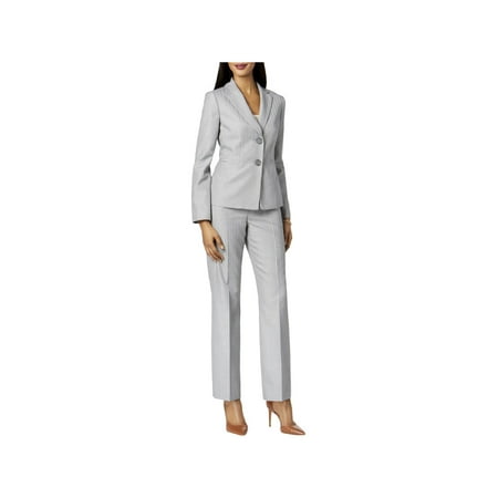 Pants Suite - Le Suit Womens Petites Office Wear Striped Pant Suit