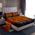 thumbnail image 1 of Orange and Black Ombre Full Sheets Black and Grey Gradient Bed Set, Sparkling Stars Bed Sheets Set Aesthetic Glowing Sheet Set, Modern Abstract Neon Bedding Set, 1 of 7