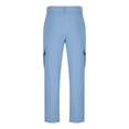 thumbnail image 7 of Men's Fashionable Solid Color Multi Pocket Workwear Cargo Pants Drawstring Elastic Waist Straight Leg Quick Dry Lightweight Outdoor Hiking Casual Daily | AESTIVO,Sky Blue 2XL, 7 of 7