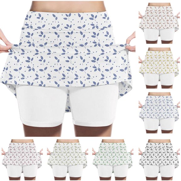 Bxsruta Zhongda Girls Skorts High Waist Loose Fit A Line Fake Two Piece Sports Skirt for Casual Daily Wear
