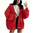 thumbnail image 2 of Busydd Women's Cardigans Trendy Solid Color Knit Womens Cardigan Sweaters Casual Open Front Long Sleeve Cardigan Sweaters for Women XL, 2 of 3