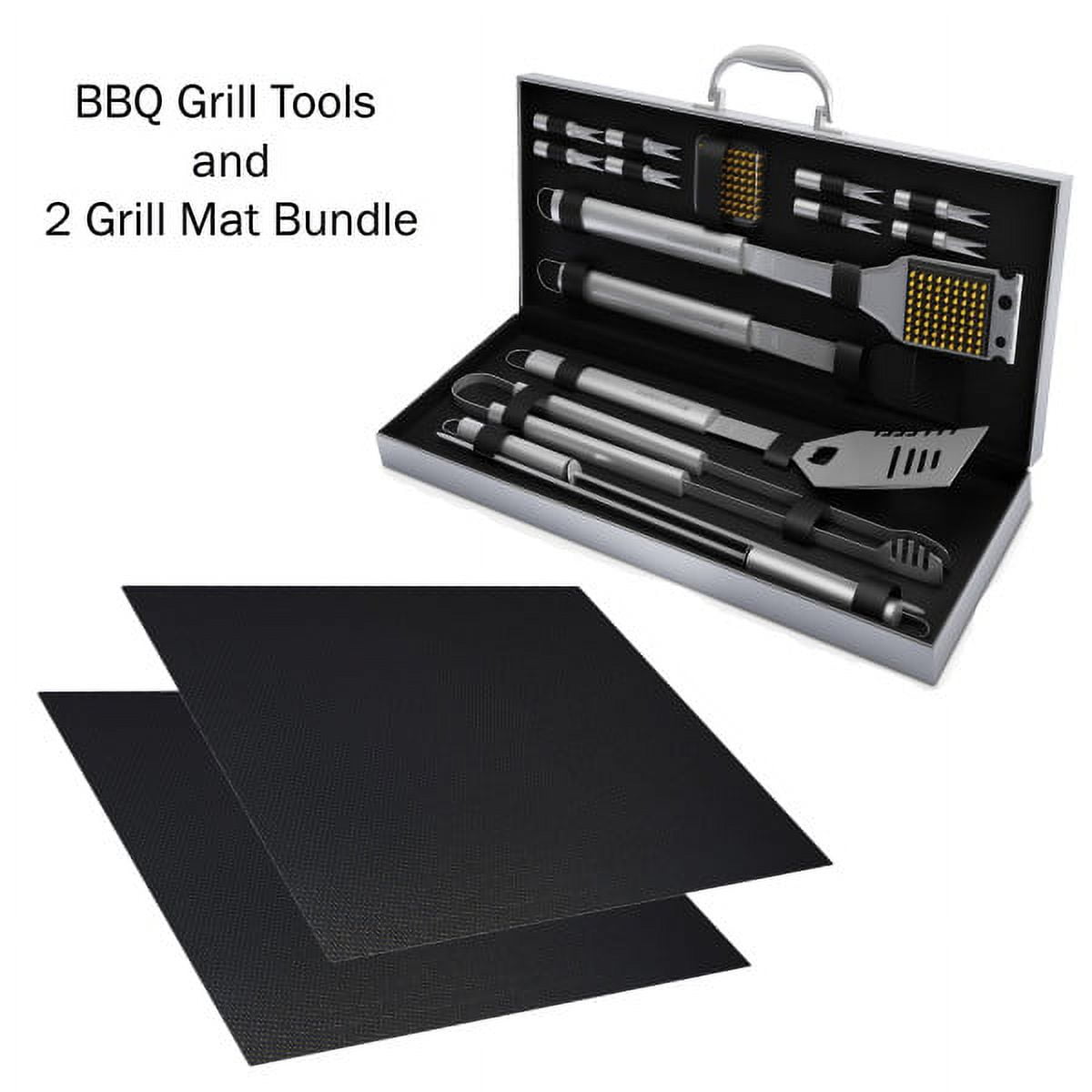 34Pcs BBQ Grill Accessories Tools Set, 16 Inches Stainless Steel Grilling  Tools with Carry Bag, Thermometer, Grill Mats for Camping/Backyard  Barbecue