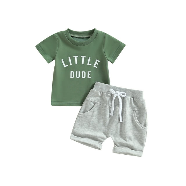xiaxaixu Ensemble Pantalon Enfant, Garçon Manches Courtes Col Rond Lettres Hauts + Pantalon Court Décontracté à Cordon de Serrage